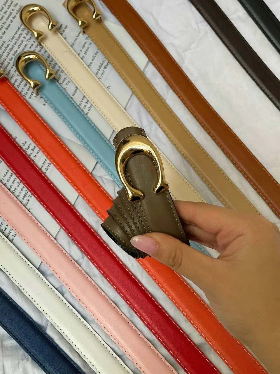 کمربند چرمی سگک کوچ گلد